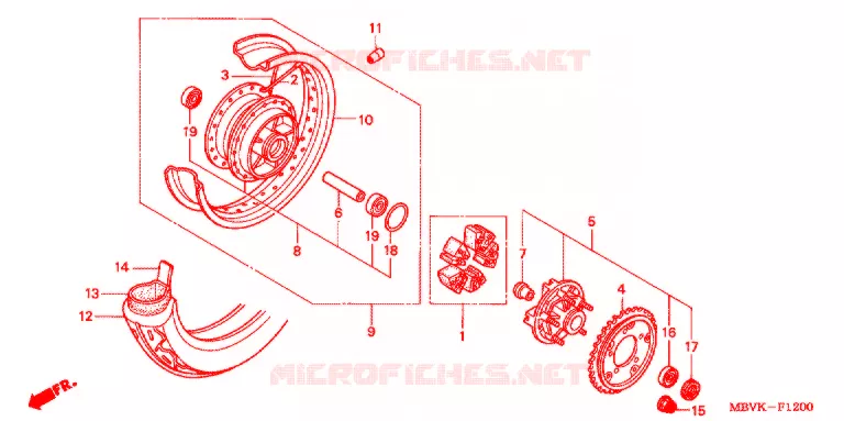 ACHTER WIEL Honda MOTO 400 CB 2004  CB400SS4