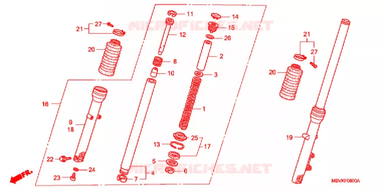 VOOR VORK Honda MOTO 400 CB 2007  CB400SS7