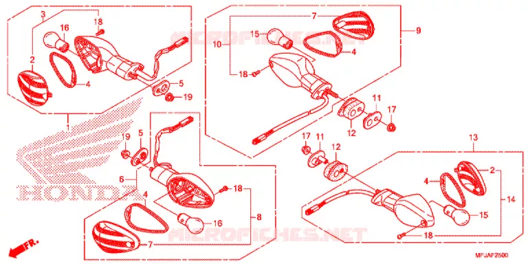 KNIPPERLICHT(2) Honda MOTO 600 CBR 2012  CBR600RAC