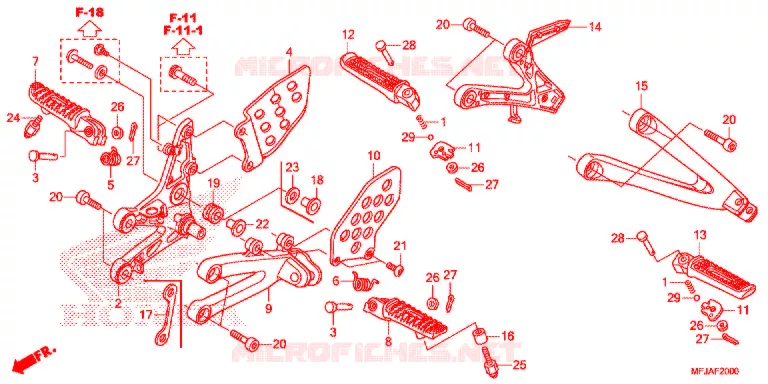 OPSTAP/KICKARM/ WISSEL PEDAAL Honda MOTO 600 CBR 2012  CBR600RAC