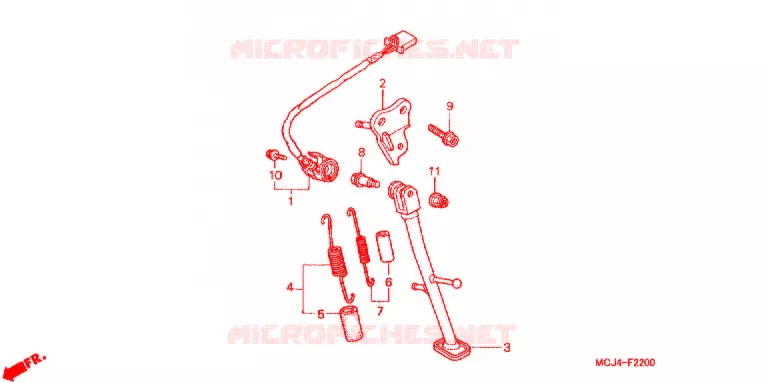 HOOFD STANDAARD/REMPEDAAL Honda MOTO 900 CBR 2000  CBR900RRY