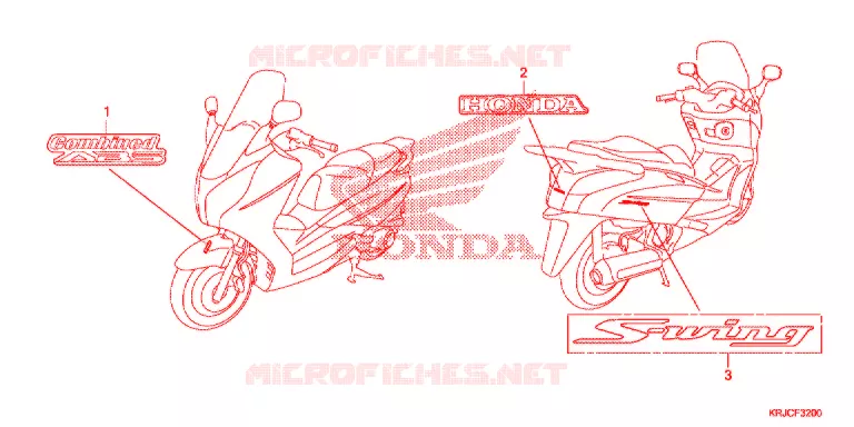 EMBLEEM/STREEP Honda SCOOTER 125 S-WING 2012  FES125AC
