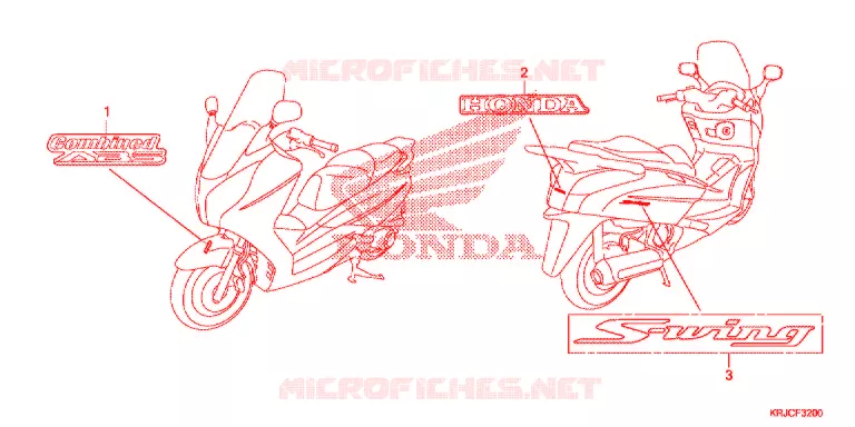 EMBLEEM/STREEP Honda SCOOTER 125 S-WING 2012  FES125AC