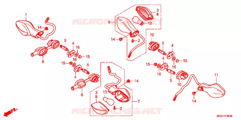 KNIPPERLICHT(2) Honda MOTO 400 CBR 2014  CBR400RD