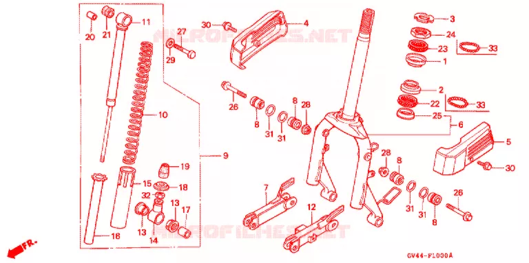 VOOR VORK Honda SCOOTER 80 ELITE 1994  CH80R