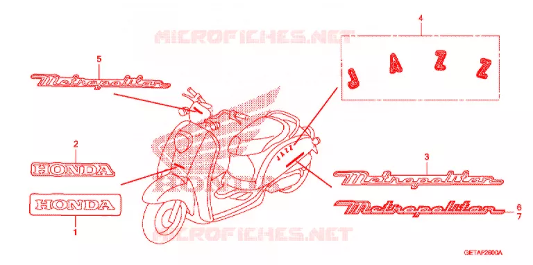 EMBLEEM/STREEP Honda SCOOTER 50 METRO 2006  CHF506