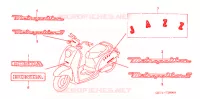 EMBLEEM/STREEP voor Honda 50 JAZZ SPECIAL WHITE 2005
