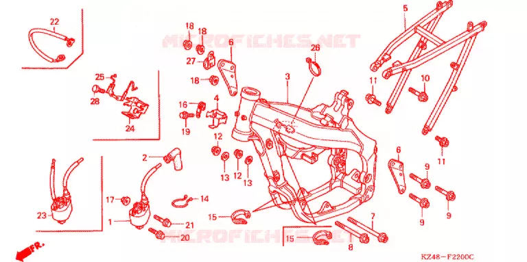 FRAME CHASSIS Honda MOTO 125 CR 2004  CR125R4