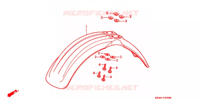 VOORSPATBORD Honda MOTO 125 CR 1990  CR125RL