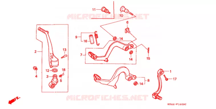 PEDAAL Honda MOTO 125 CR 1996  CR125RT