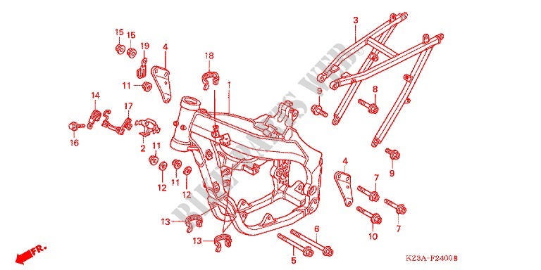 FRAME CHASSIS voor Honda CR 250 R 2002