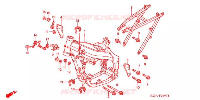 FRAME CHASSIS Honda MOTO 250 CR 2003  CR250R3