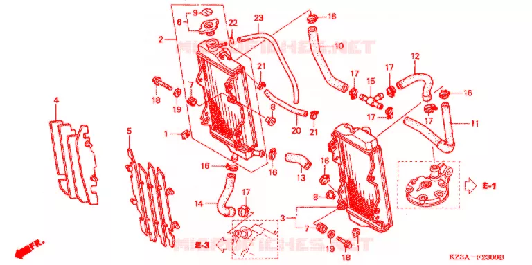 RADIATOR (CR250R'02-'04) Honda MOTO 250 CR 2003  CR250R3