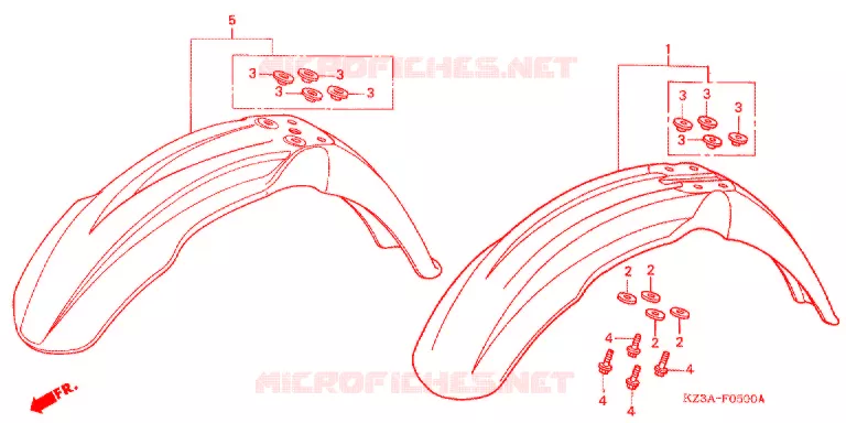 VOORSPATBORD Honda MOTO 250 CR 2004  CR250R4