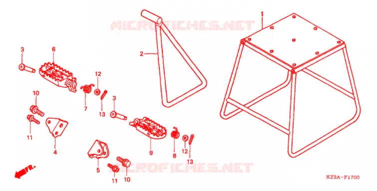 OPSTAP/KICKARM/ WISSEL PEDAAL Honda MOTO 250 CR 2004  CR250R4