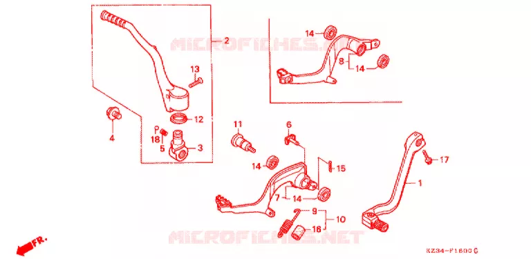 PEDAAL Honda MOTO 250 CR 1993  CR250RP