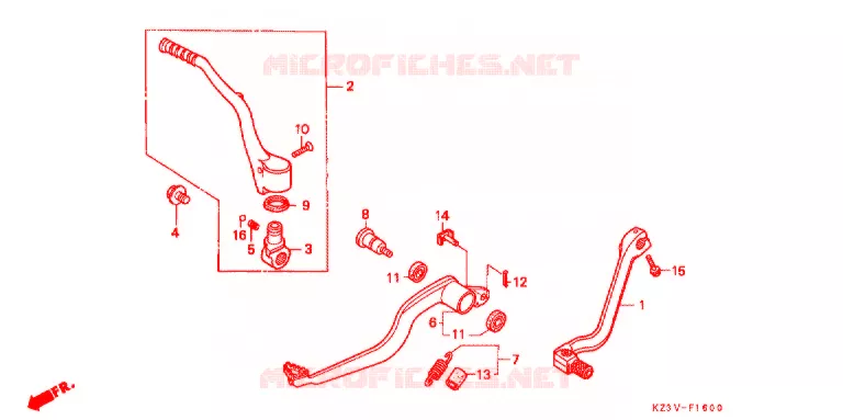 PEDAAL Honda MOTO 250 CR 1997  CR250RV