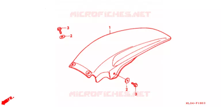 ACHTERSPATBORD  ('90) Honda MOTO 500 CR 1990  CR500RL