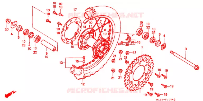 ACHTER WIEL ('90,'91) Honda MOTO 500 CR 1991  CR500RM