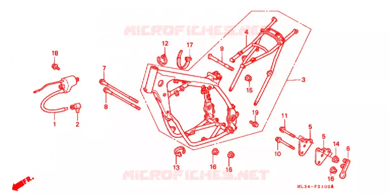 FRAME CHASSIS ('90,'91) Honda MOTO 500 CR 1991  CR500RM