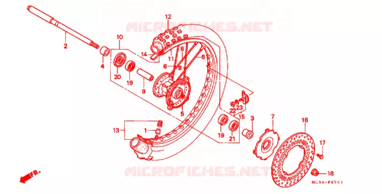 VOORWIEL ('92-'94) Honda MOTO 500 CR 1993  CR500RP