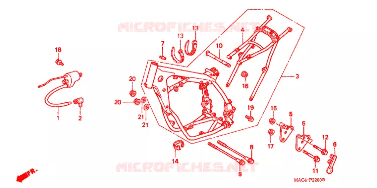 FRAME CHASSIS Honda MOTO 500 CR 1998  CR500RW
