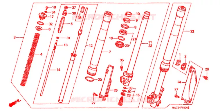 VOOR VORK Honda MOTO 500 CR 1998  CR500RW