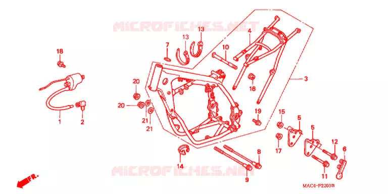 FRAME CHASSIS Honda MOTO 500 CR 1998  CR500RW