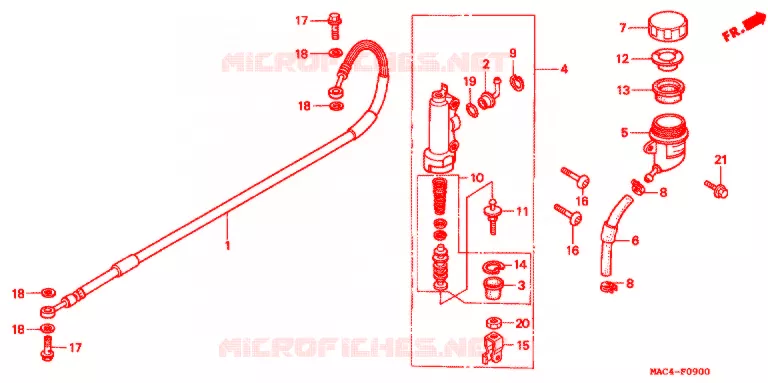 REMPOMP ACHTER Honda MOTO 500 CR 1998  CR500RW