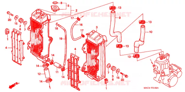 RADIATOR Honda MOTO 500 CR 1999  CR500RX