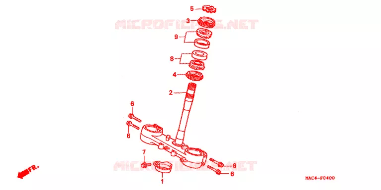 STURING STANG/BOVENSTE BRUG Honda MOTO 500 CR 2000  CR500RY
