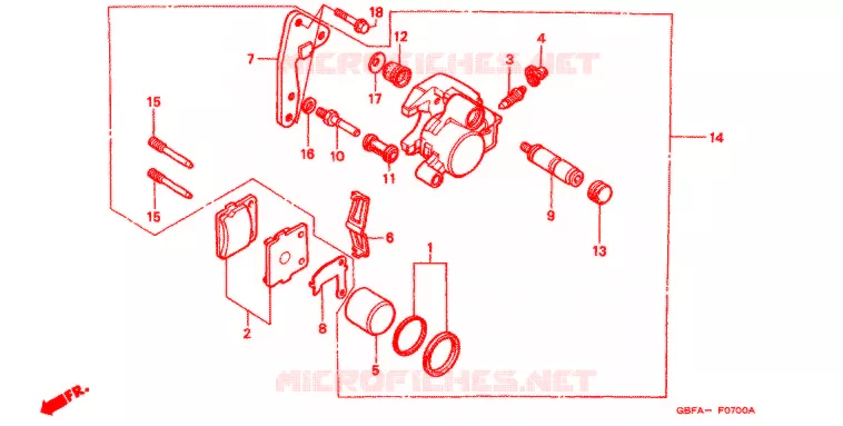 REMKLAUW VOOR Honda MOTO 80 CR 2002  CR80R2