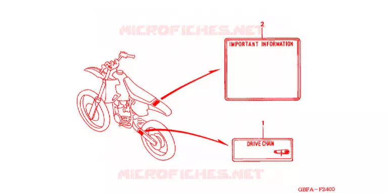 WAARSCHUWINGSLABEL(1) Honda MOTO 80 CR 2002  CR80R2