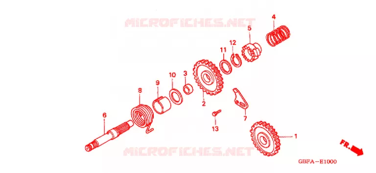 KICKSTARTER SPIL Honda MOTO 80 CR 2001  CR80RB1