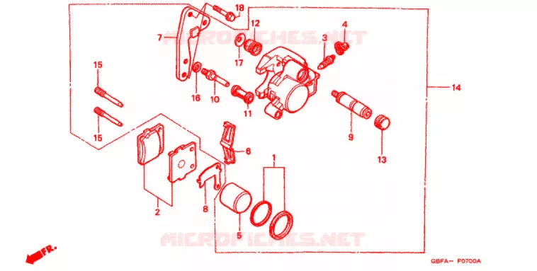 REMKLAUW VOOR Honda MOTO 80 CR 2002  CR80RB2