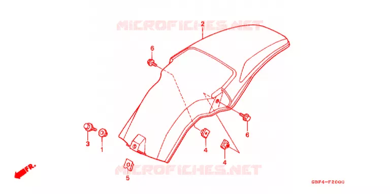 ACHTER STROOMLIJNKAP Honda MOTO 80 CR 1997  CR80RBV