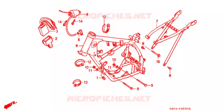 FRAME CHASSIS Honda MOTO 80 CR 1998  CR80RBW