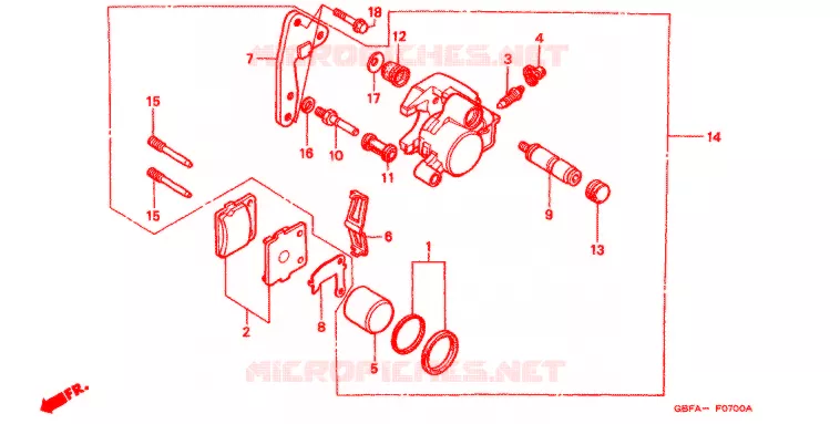 REMKLAUW VOOR Honda MOTO 80 CR 2000  CR80RBY