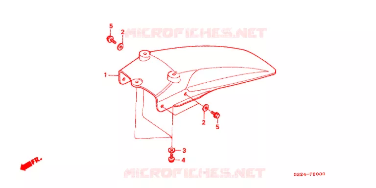 ACHTER STROOMLIJNKAP Honda MOTO 80 CR 1990  CR80RL
