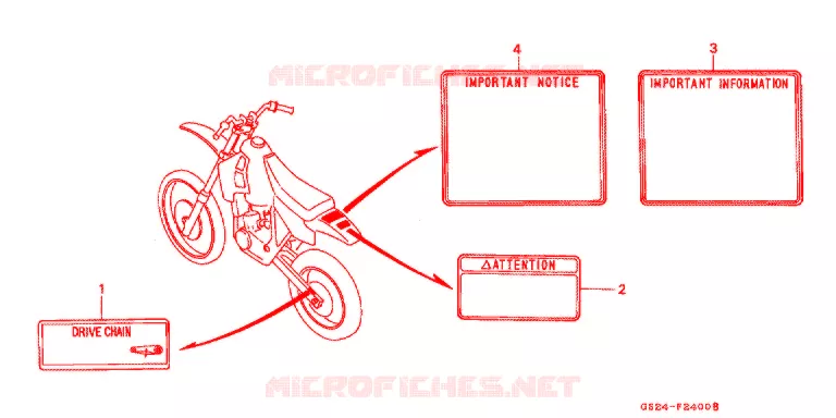 WAARSCHUWINGSLABEL(1) Honda MOTO 80 CR 1995  CR80RS