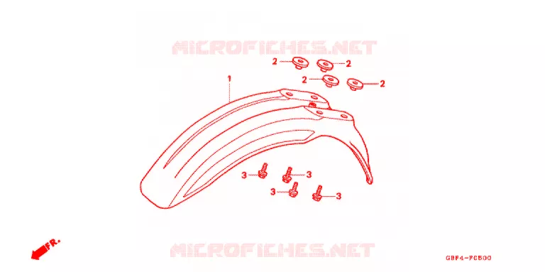 VOORSPATBORD Honda MOTO 80 CR 1997  CR80RV