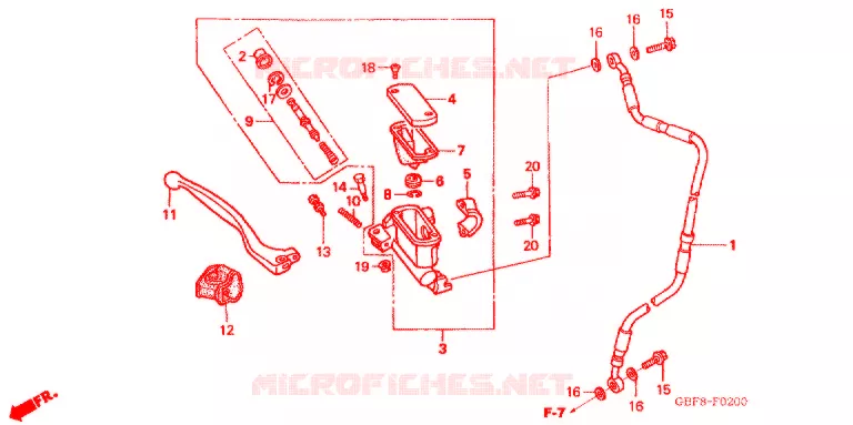VOORREM HOOFDCILINDER Honda MOTO 85 CR 2005  CR85R5