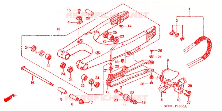ZWAAI-ARM/KETTINGKAST Honda MOTO 85 CR 2005  CR85R5