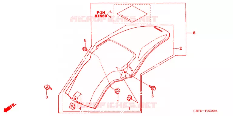 ACHTER STROOMLIJNKAP Honda MOTO 85 CR 2006  CR85R6