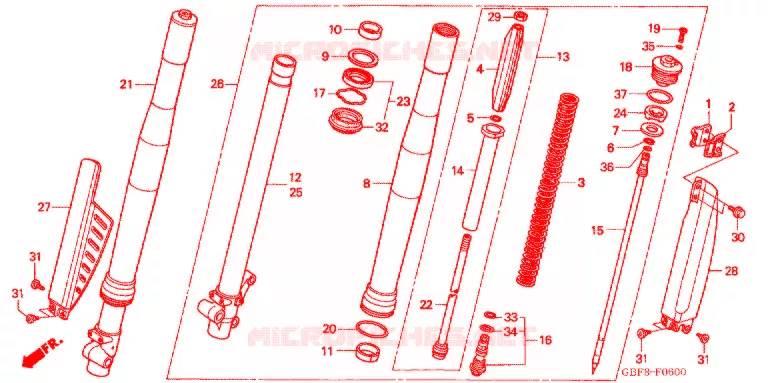 VOOR VORK Honda MOTO 85 CR 2006  CR85R6