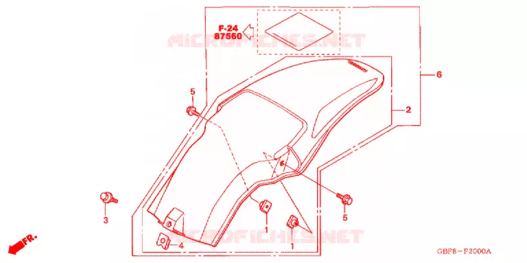 ACHTER STROOMLIJNKAP Honda MOTO 85 CR 2005  CR85RB5