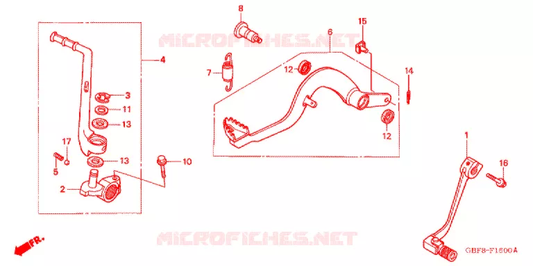 OPSTAP/KICKARM/ WISSEL PEDAAL Honda MOTO 85 CR 2005  CR85RB5