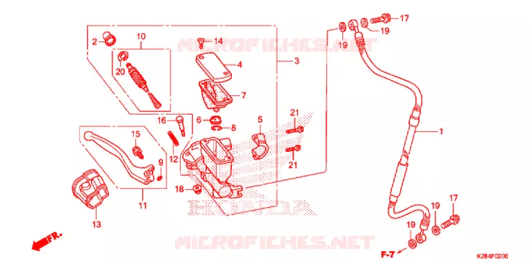 VOORREM HOOFDCILINDER Honda MOTO 125 CRF 2015  CRF125FF