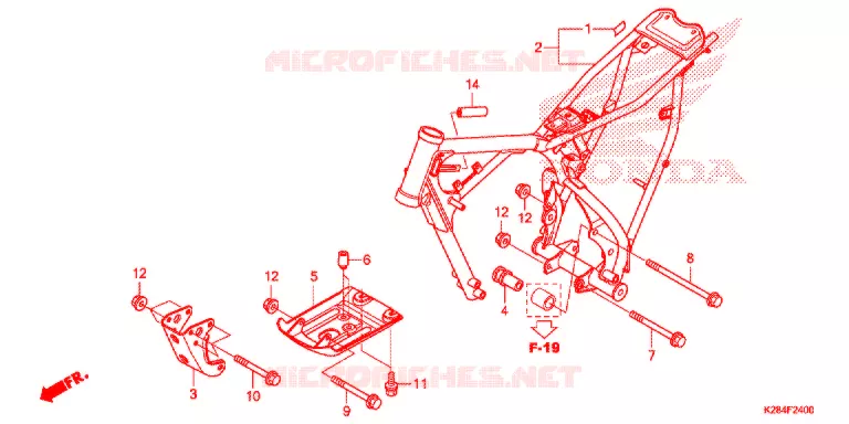 FRAME CHASSIS Honda MOTO 125 CRF 2015  CRF125FF