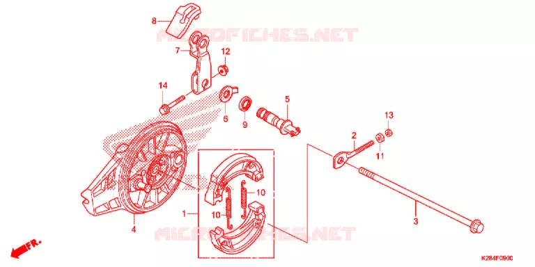 ACHTER REM PANEEL Honda MOTO 125 CRF 2017  CRF125FH